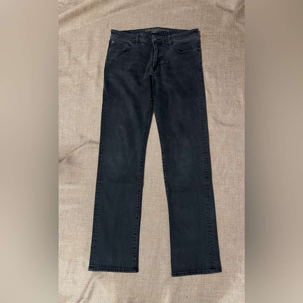 American Eagle Men’s Tall Extreme Flex Black Jeans 34 x 36 Original Straight